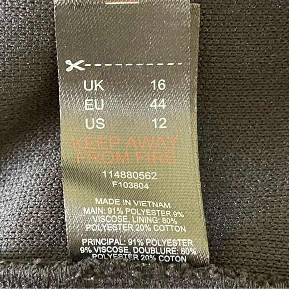 TopShop Trousers Flare Leg Slit Hem Pants Textured Black size 12 - Picture 5 of 6